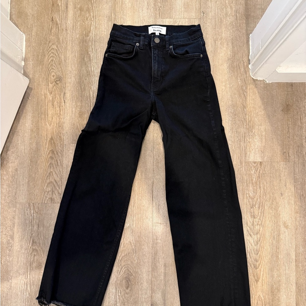 Reformation “Emma Black High Rise” denim